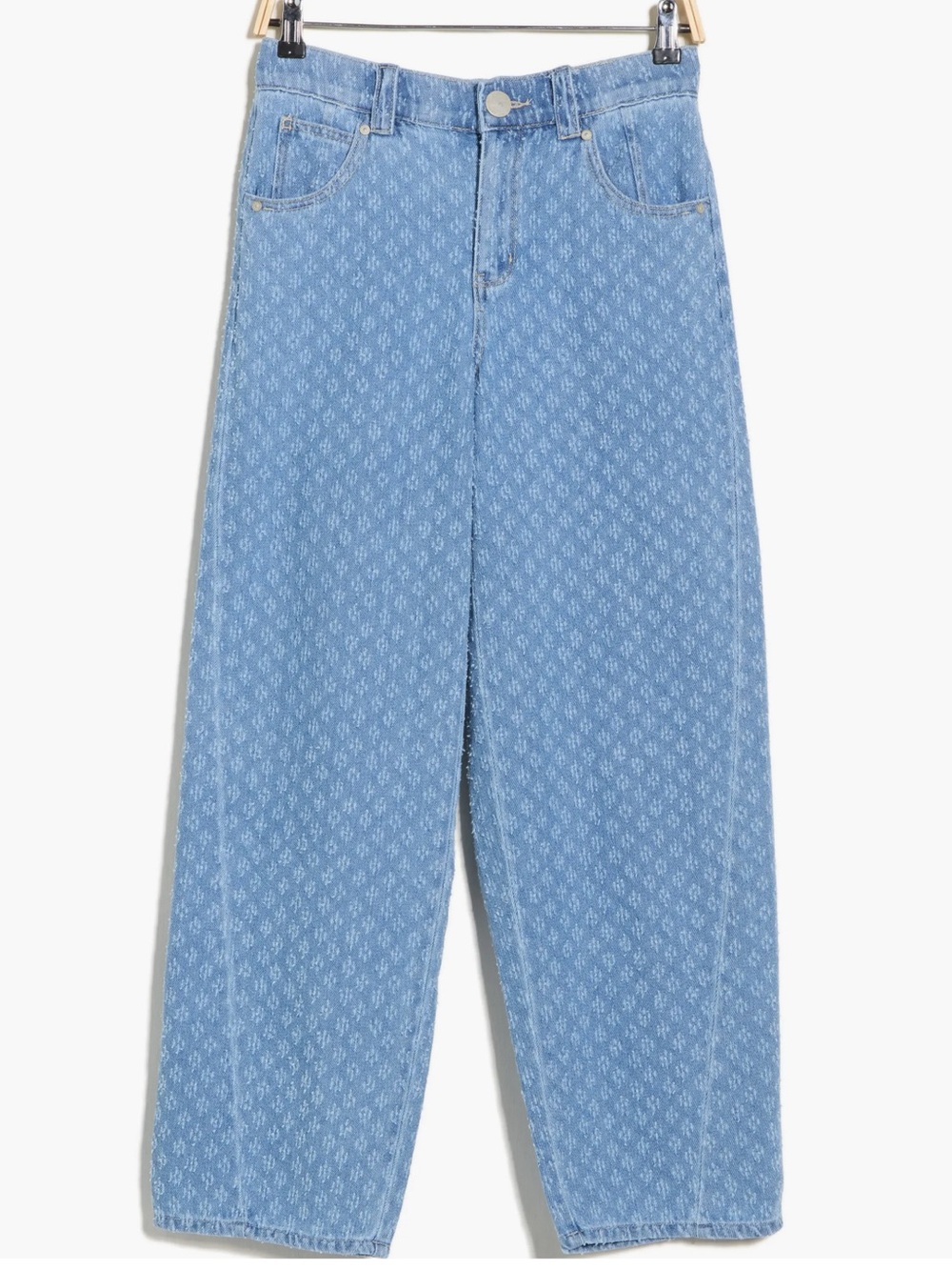 Democracy Light Blue Patterned Wide Leg Jeans